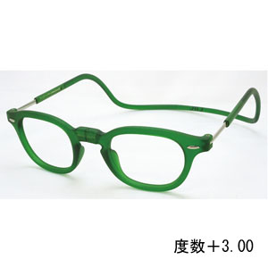 オーケー光学 OHKEI オーケー光学 クリック ヴィンテージ エメラルドグリーン 度数+3.00 老眼鏡 CliC Vintage