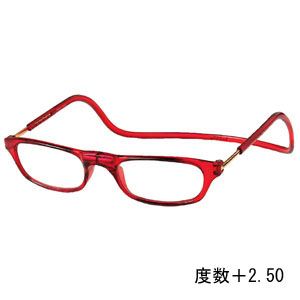 オーケー光学 OHKEI オーケー光学 クリック リーダー レッド 度数+2.50 老眼鏡 CliC Readers