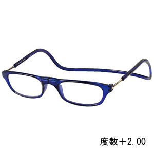 オーケー光学 OHKEI オーケー光学 クリック リーダー ブルー 度数+2.00 老眼鏡 CliC Readers