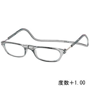 オーケー光学 OHKEI オーケー光学 クリック リーダー クリアグレイ 度数+1.00 老眼鏡 CliC Readers