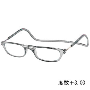 オーケー光学 OHKEI オーケー光学 クリック リーダー クリアグレイ 度数+3.00 老眼鏡 CliC Readers