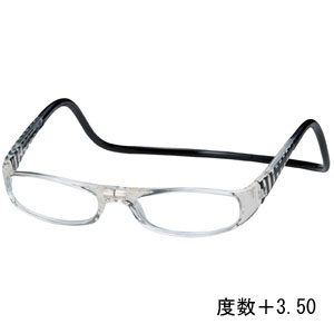オーケー光学 OHKEI オーケー光学 クリック ユーロ ブラック&クリアー 度数+3.50 老眼鏡 CliC Euro