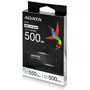 エイデータ ADATA ADATA UE720-500G-CBK/RD 外付けSSD USB3.2 Gen2対応 500GB