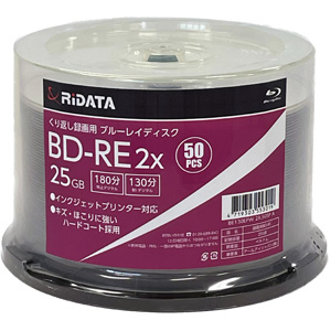 ライデータ RIDATA RIDATA BE130EPW2X.50SP A BD-RE 25GB 2倍速 50枚入