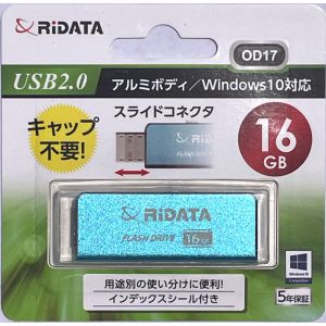 ライデータ RIDATA RIDATA USB-A OD17 16GB BL 2.0 アルミボディ スライド式