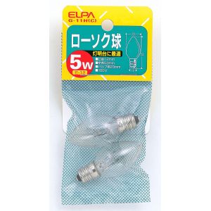 朝日電器 エルパ ELPA エルパ G-11H C ローソク球透明 ELPA 朝日電器
