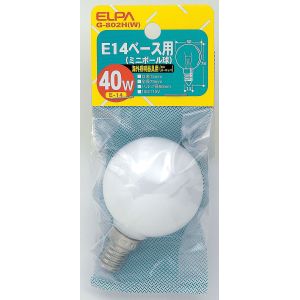 朝日電器 エルパ ELPA エルパ G-802H W E14ミニボール40 ELPA 朝日電器