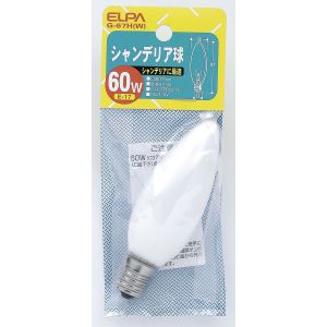 朝日電器 エルパ ELPA エルパ G-67H W シャンデリア 60W ELPA 朝日電器