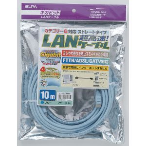 朝日電器 エルパ ELPA エルパ LAN-1100 BL CAT6LAN10M ELPA 朝日電器