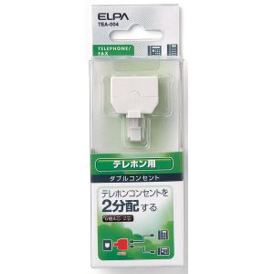 朝日電器 エルパ ELPA エルパ TEA-004 TEL用ダブルコンセント6極2芯 4芯 ELPA 朝日電器