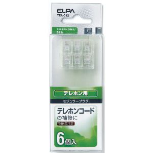 朝日電器 エルパ ELPA エルパ TEA-012 モジュラープラグ 6極2 4芯 6入 ELPA 朝日電器