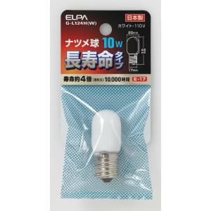 朝日電器 エルパ ELPA エルパ G-L124H W ナツメ球 10WE17W ロング ELPA 朝日電器