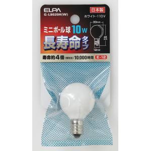 朝日電器 エルパ ELPA エルパ G-L8020H W ミニボール球 G3010WE12W ロング ELPA 朝日電器