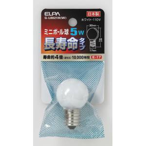 朝日電器 エルパ ELPA エルパ G-L8021H W ミニボール球 G305WE17W ロング ELPA 朝日電器