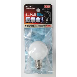 朝日電器 エルパ ELPA エルパ G-L8005H W ミニボール球 G4010WE17W ロング ELPA 朝日電器