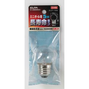 朝日電器 エルパ ELPA エルパ G-L8003H C ミニボール球 G405WE26C ロング ELPA 朝日電器