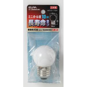 朝日電器 エルパ ELPA エルパ G-L8006H W ミニボール球 G4010WE26W ロング ELPA 朝日電器