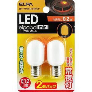 朝日電器 エルパ ELPA エルパ LDT1YR-G-E12-G10012P LED常夜灯用ナツメ球 ELPA 朝日電器
