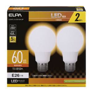 朝日電器 エルパ ELPA エルパ LDA7L-G-G5104-2P LED電球 A形 広配光 ELPA 朝日電器