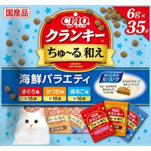 いなばペットフード いなば チャオ クランキー ちゅ～る 和え 海鮮 フィルター 6g×35袋 321730 CIAO