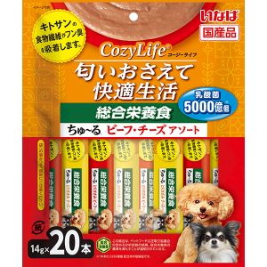 いなばペットフード いなばペットフード CozyLife 総合栄養食 ちゅ～る ビーフ チーズアソート 14g×20本入り