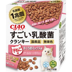 いなばペットフード いなば CIAO すごい乳酸菌クランキーBOX 子ねこ用 まぐろ節ミックス味 20g×10袋