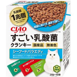 いなばペットフード いなばペットフード CIAO すごい乳酸菌クランキーBOX シーフードバラエティ 20g×10袋