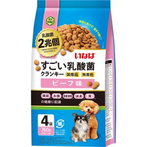 いなばペットフード いなば チャオ すごい乳酸菌 クランキー ビーフ味 760g 190g×4袋 321020 CIAO