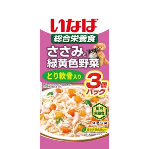 いなばペットフード いなば ささみと緑黄色野菜 とり軟骨入り 60g×3