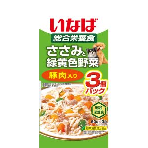 いなばペットフード いなば ささみと緑黄色野菜 豚肉入り 60g×3