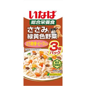 いなばペットフード いなばペットフード ささみと緑黄色野菜 とり軟骨ビーフ入り 60g×3