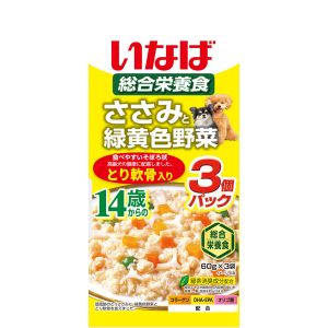 いなばペットフード いなば ささみと緑黄色野菜 14歳からのとり軟骨入り 60g×3袋