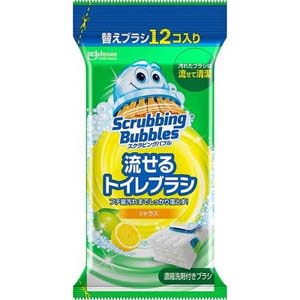 ジョンソン Johnson ジョンソン スクラビングバブル 流せるトイレブラシ シトラス 替ブラシ 12個入