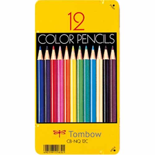  トンボ鉛筆 TOMBOW トンボ鉛筆 色鉛筆 12色 缶入 NQ CB-NQ12C