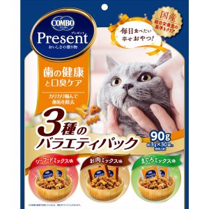 日本ペットフード 日本ペット コンボ プレゼント キャット おやつ 歯の健康と口臭ケア 3種の フィルター パック 90g 225120