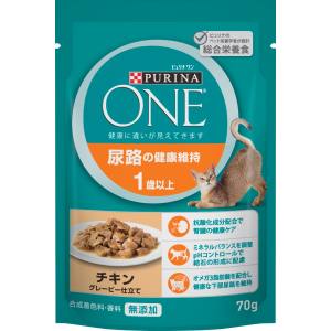 ネスレ日本 Nestle ピュリナワン キャット パウチ 尿路の健康維持 1歳以上 チキン グレービー仕立て 70g ネスレ