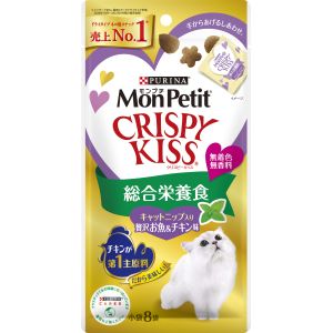 ネスレ日本 Nestle ネスレ日本 モンプチ クリスピーキッス 総合栄養食 キャットニップ入り贅沢お魚 チキン味 24g 3g×8袋 Nestle