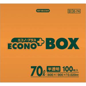 日本サニパック サニパック E-74-HCL E-74 エコノプラスBOX 70L 半透明 ポリ袋 100枚入