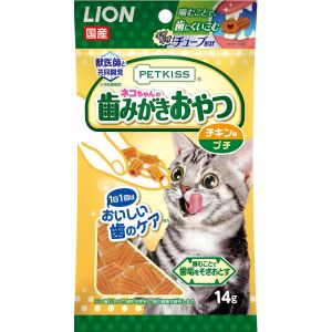 ライオン商事 LION PET ライオン ペットキス 猫ちゃんの歯みがきおやつ チキン味 プチ 14g