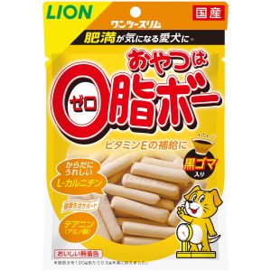 ライオン商事 LION PET ライオン ワンツースリム おやつは 0脂ボー 黒ゴマ入り 80g 犬 おやつ