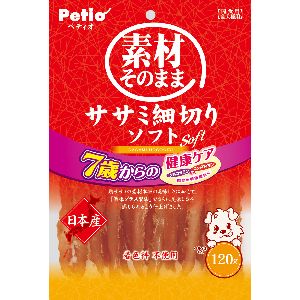 ペティオ Petio ペティオ 素材そのまま ササミ細切りソフト 7歳からの健康ケア 120g