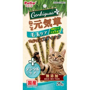 ペティオ Petio ペティオ ねこの元気草プラス 毛玉 デンタルケア つぶつぶスティック 25g Petio