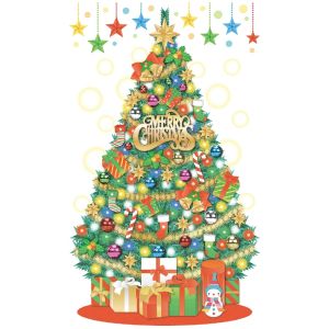 東京ローソク Xmasタペストリー パーティーツリー W90×H150cm 019713-XS01082