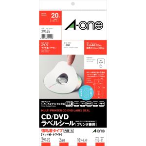 エーワン Aone エーワン 29145 CD/DVDラベル兼用マット 10シート