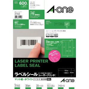 エーワン Aone エーワン 31145 レーザーPラベル30面20シート