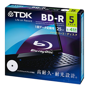 TDK BRD25PWB5A BD-R 4倍速25GB 5枚