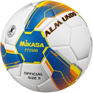 ミカサ MIKASA ミカサ サッカー5号貼り 検定球 青/黄 FT550BBLY