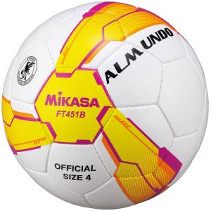 ミカサ MIKASA ミカサ サッカー4号貼り 検定球 黄/ピンク FT451BYP