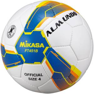 ミカサ MIKASA ミカサ サッカー4号貼り 検定球 青/黄 FT451BBLY