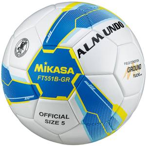 ミカサ MIKASA ミカサ サッカーボール ALMUND 検定球5号 土グラウンド用 ブルー / イエロー 土用 張りタイプ FT551BGRSB